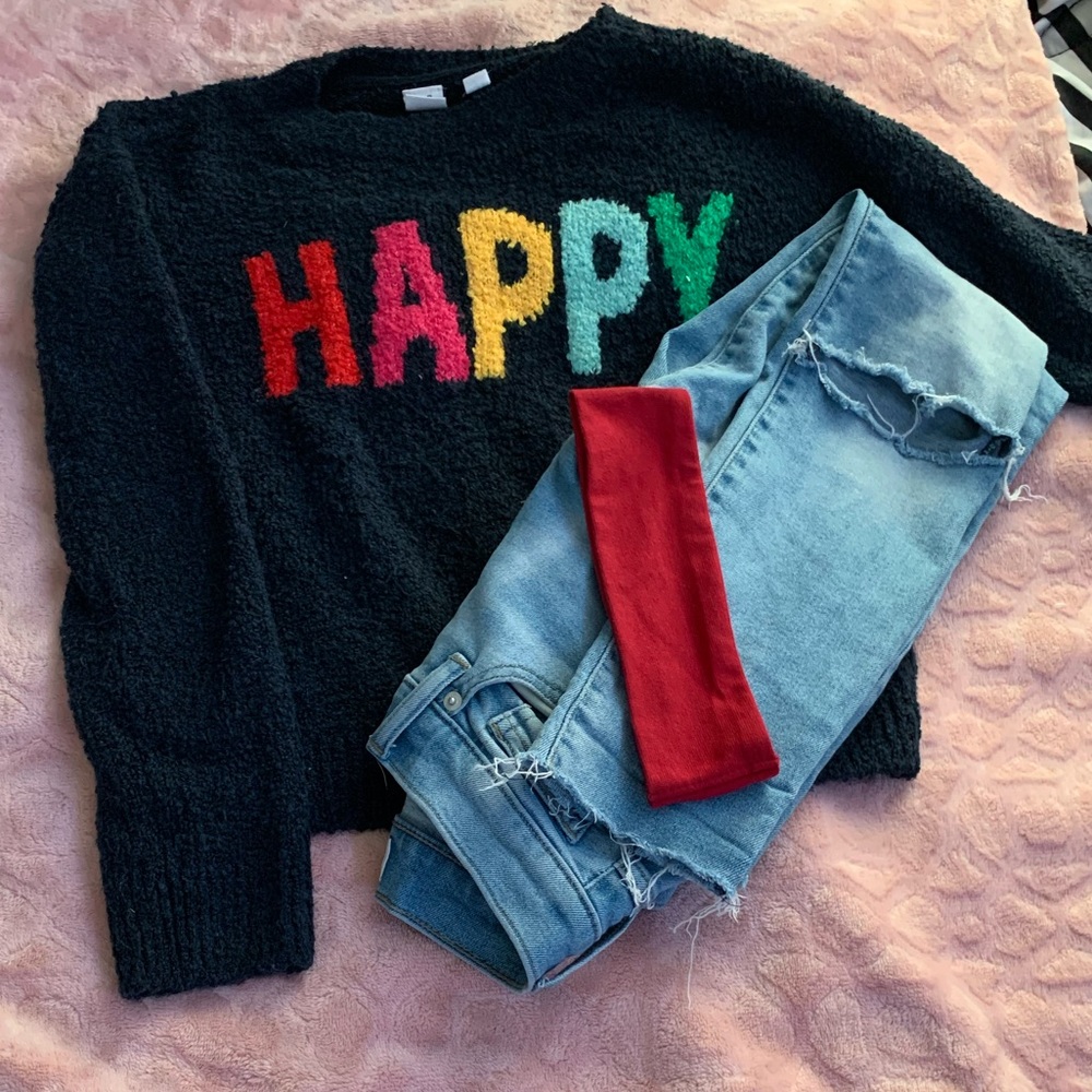 Girls Gap Size 10-12 blue cropped sweater